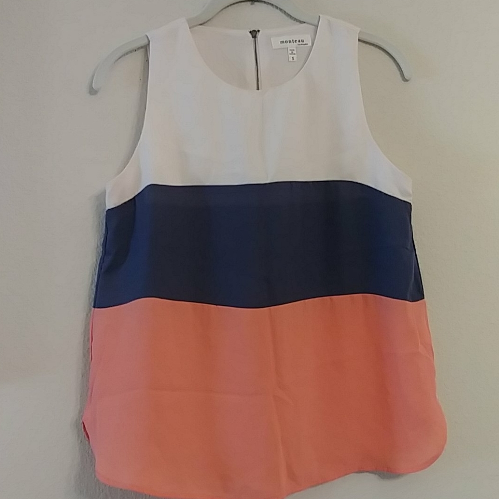 Monteau Los Angeles Blouse Women's Small tricolor